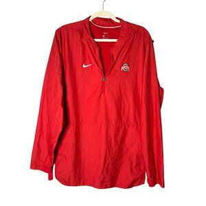 Nike Ohio State Buckeyes Half-Zip Jacket Pullover Windbreaker Red Size L
